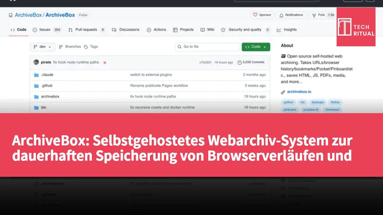 ArchiveBox: Selbstgehostetes Webarchiv-System zur dauerhaften Speicherung von Browserverläufen und Lesezeichen