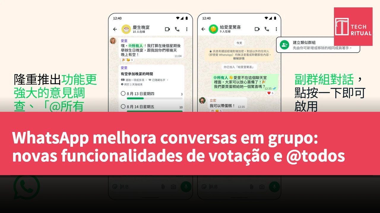 WhatsApp melhora conversas em grupo: novas funcionalidades de votação e @todos