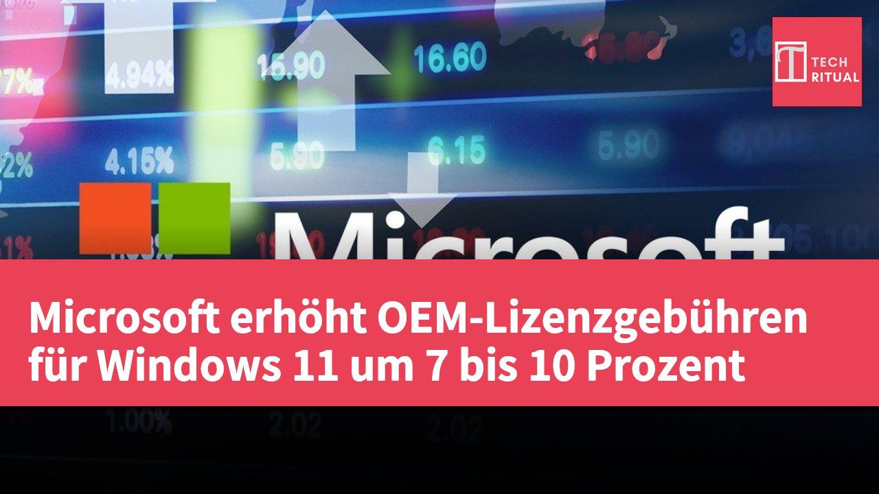 Microsoft erhöht OEM-Lizenzgebühren für Windows 11 um 7 bis 10 Prozent