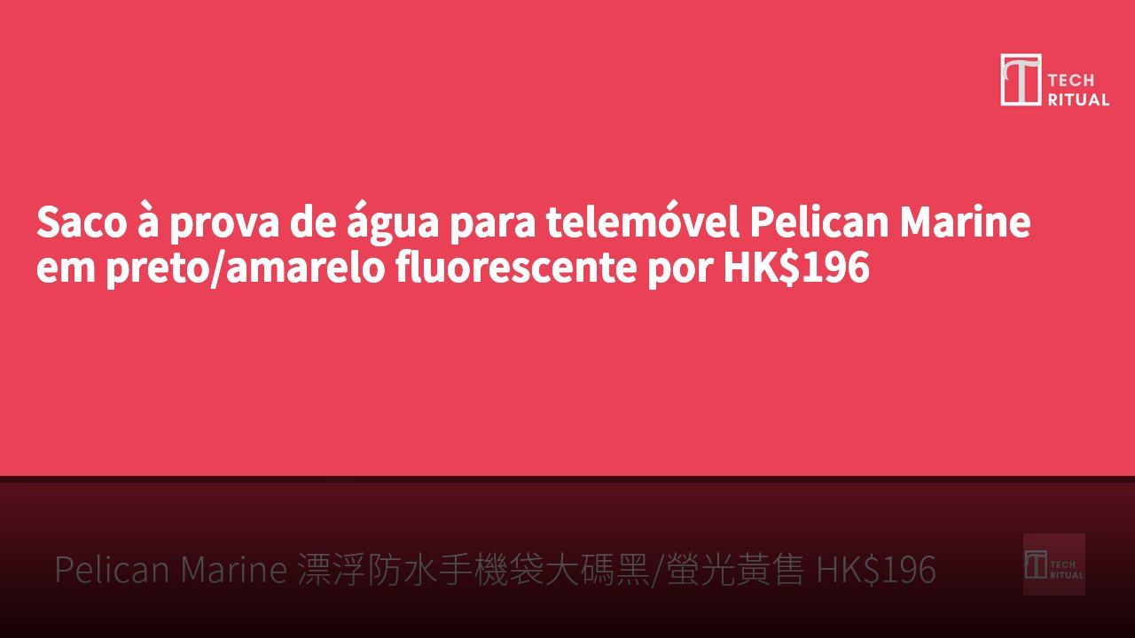 Saco à prova de água para telemóvel Pelican Marine em preto/amarelo fluorescente por HK$196