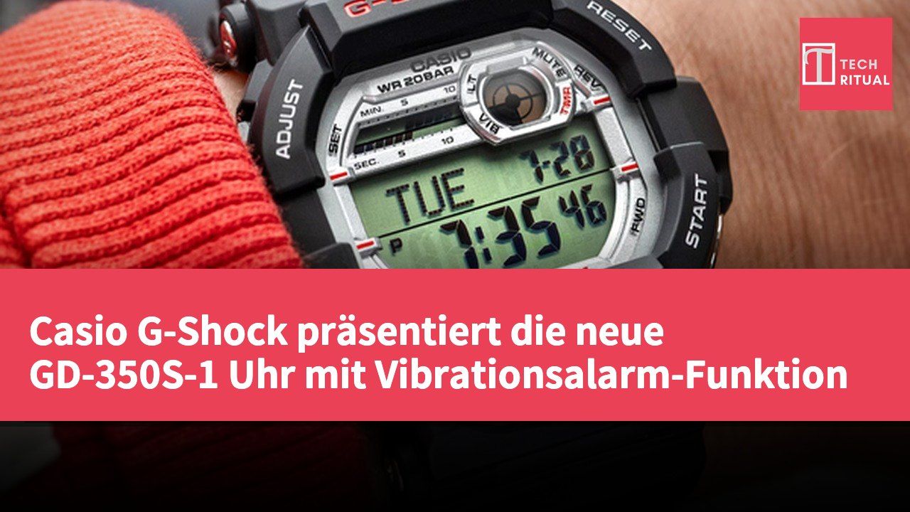 Casio G-Shock präsentiert die neue GD-350S-1 Uhr mit Vibrationsalarm-Funktion