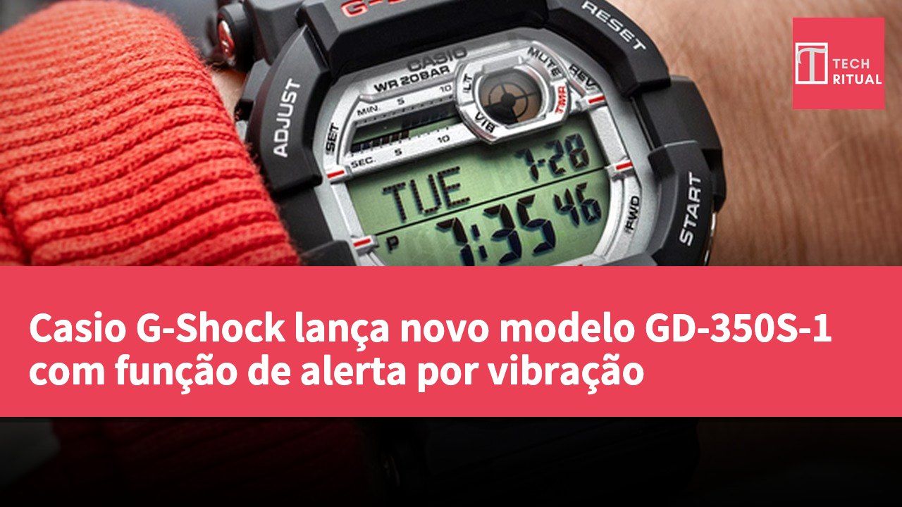 Casio G-Shock lança novo modelo GD-350S-1 com função de alerta por vibração
