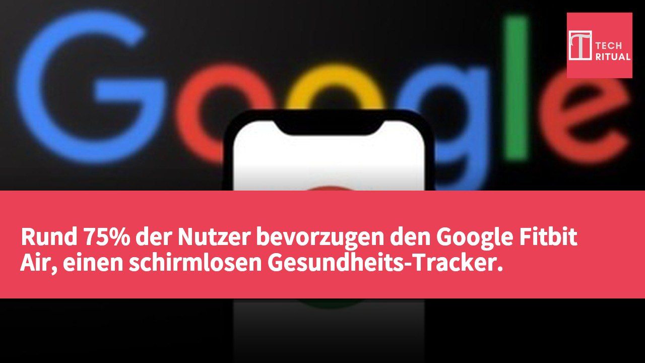 Rund 75% der Nutzer bevorzugen den Google Fitbit Air, einen schirmlosen Gesundheits-Tracker.