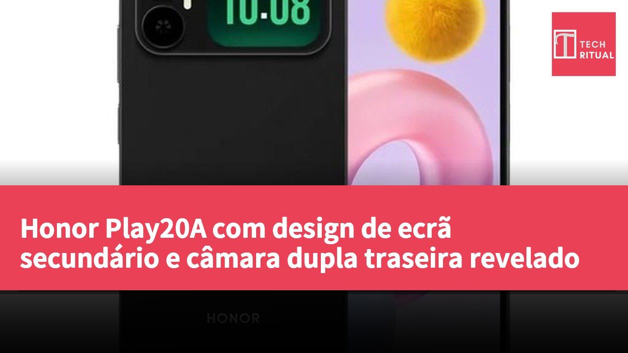 Honor Play20A com design de ecrã secundário e câmara dupla traseira revelado
