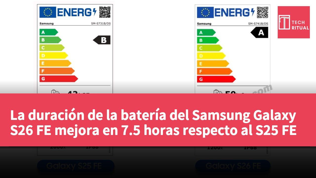 La duración de la batería del Samsung Galaxy S26 FE mejora en 7.5 horas respecto al S25 FE