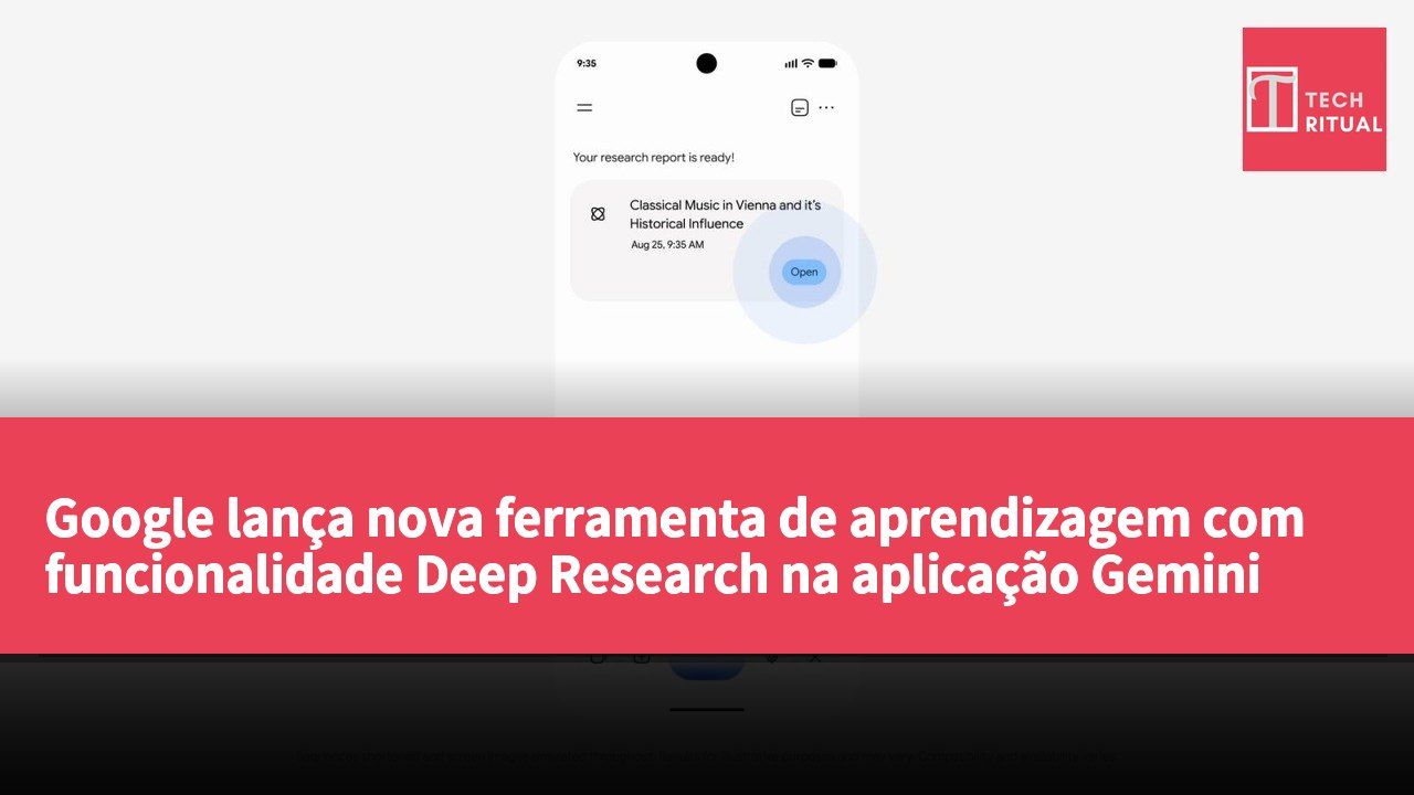Google lança nova ferramenta de aprendizagem com funcionalidade Deep Research na aplicação Gemini