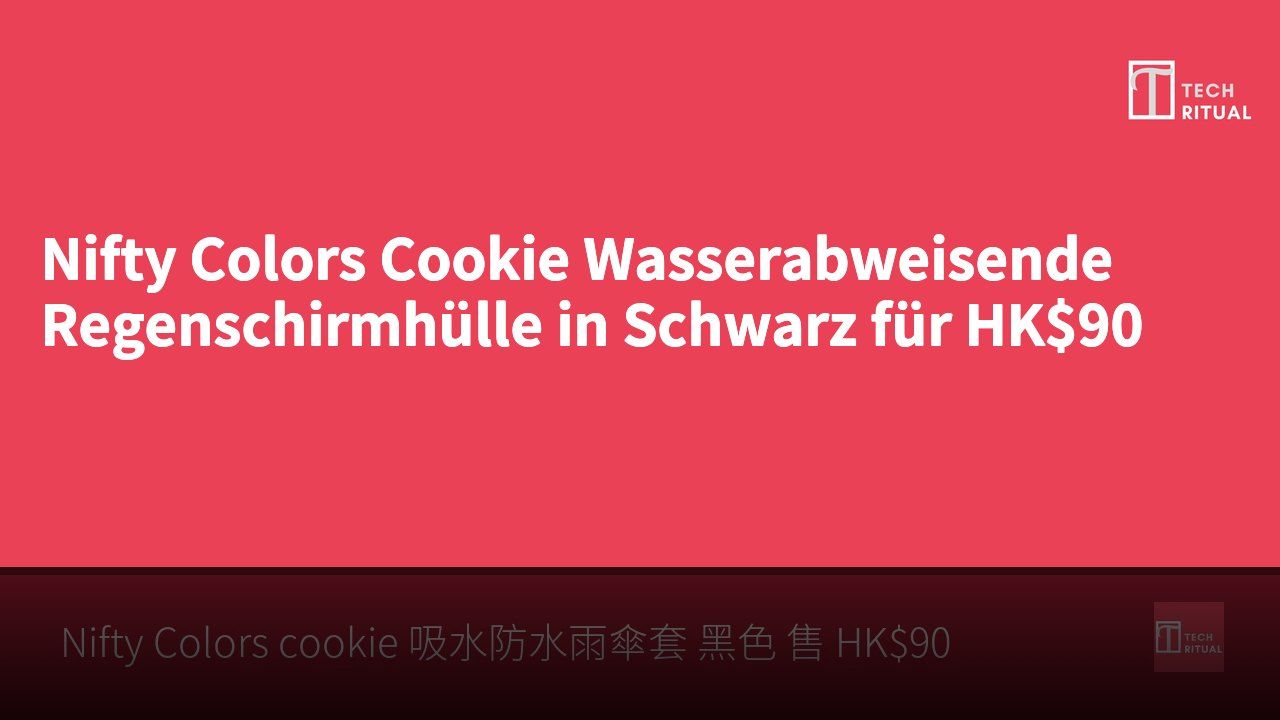 Nifty Colors Cookie Wasserabweisende Regenschirmhülle in Schwarz für HK$90