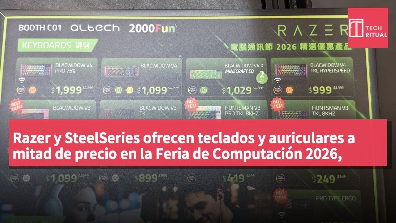 Razer y SteelSeries ofrecen teclados y auriculares a mitad de precio en la Feria de Computación 2026, Stand C01
