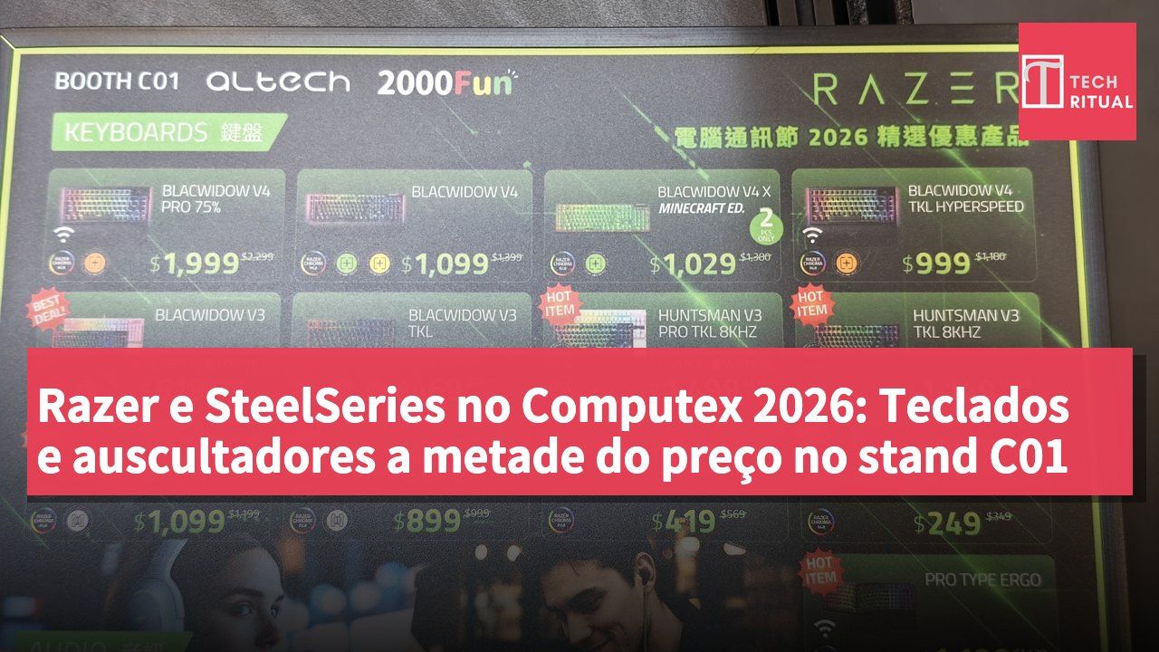 Razer e SteelSeries no Computex 2026: Teclados e auscultadores a metade do preço no stand C01