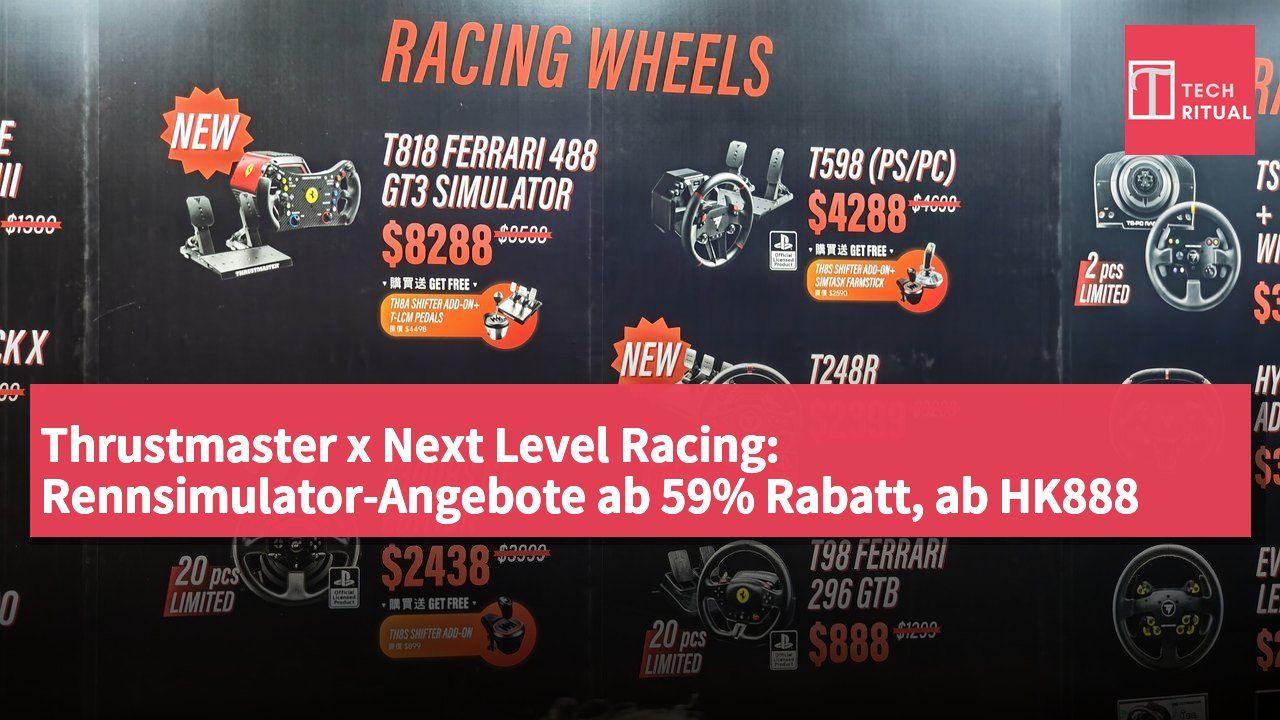 Thrustmaster x Next Level Racing: Rennsimulator-Angebote ab 59% Rabatt, ab HK888