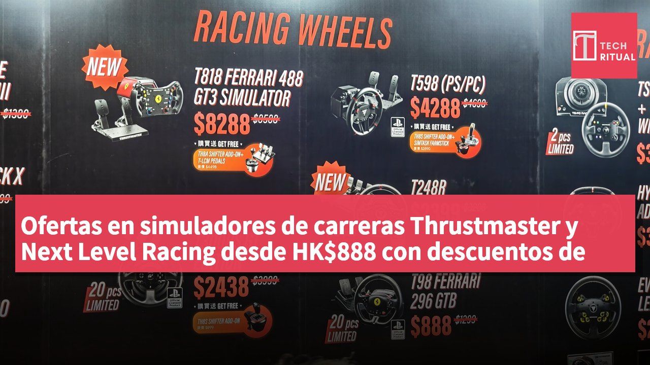 Ofertas en simuladores de carreras Thrustmaster y Next Level Racing desde HK$888 con descuentos de hasta el 41%