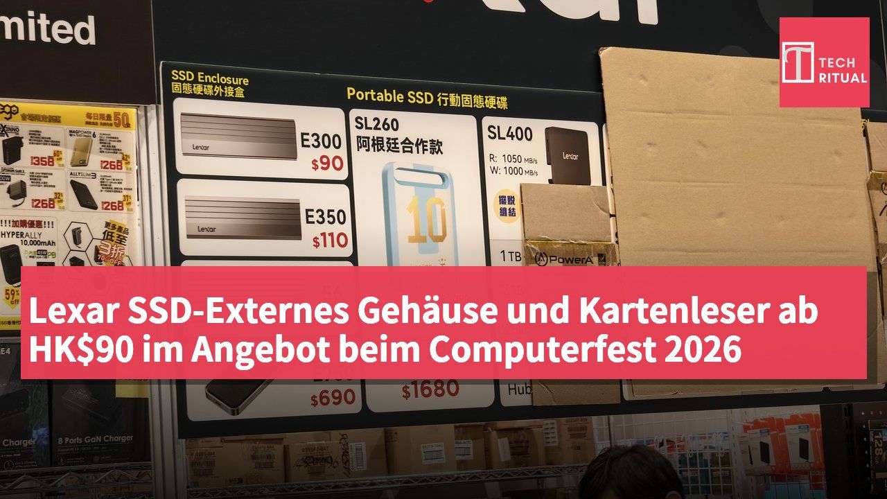 Lexar SSD-Externes Gehäuse und Kartenleser ab HK$90 im Angebot beim Computerfest 2026