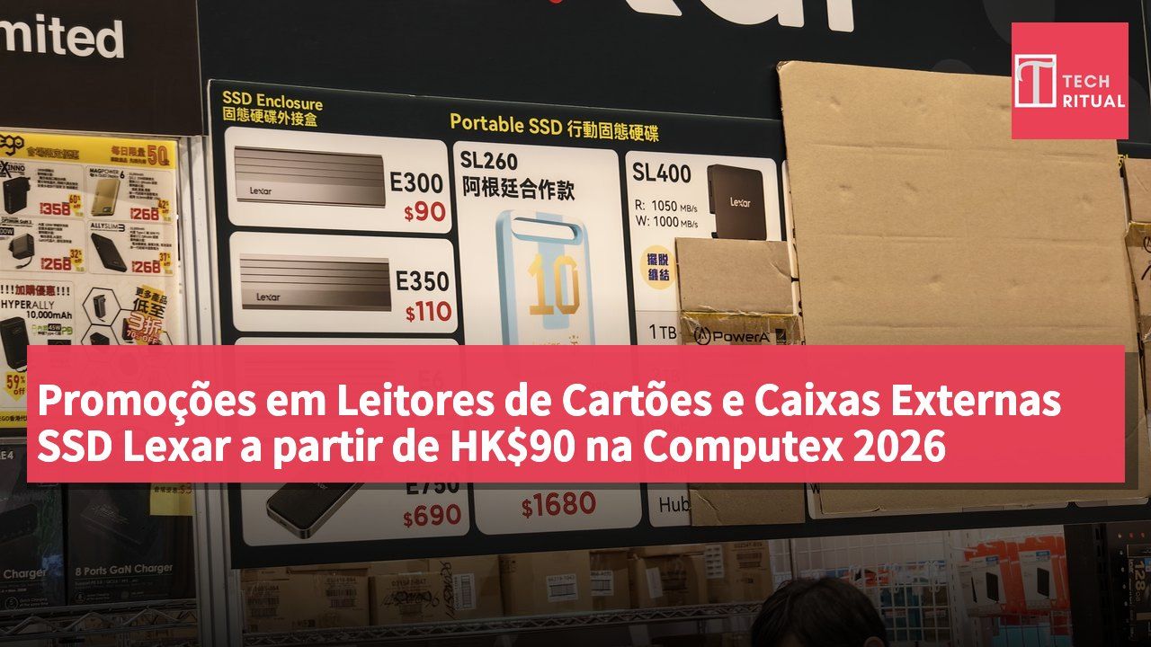 Promoções em Leitores de Cartões e Caixas Externas SSD Lexar a partir de HK$90 na Computex 2026