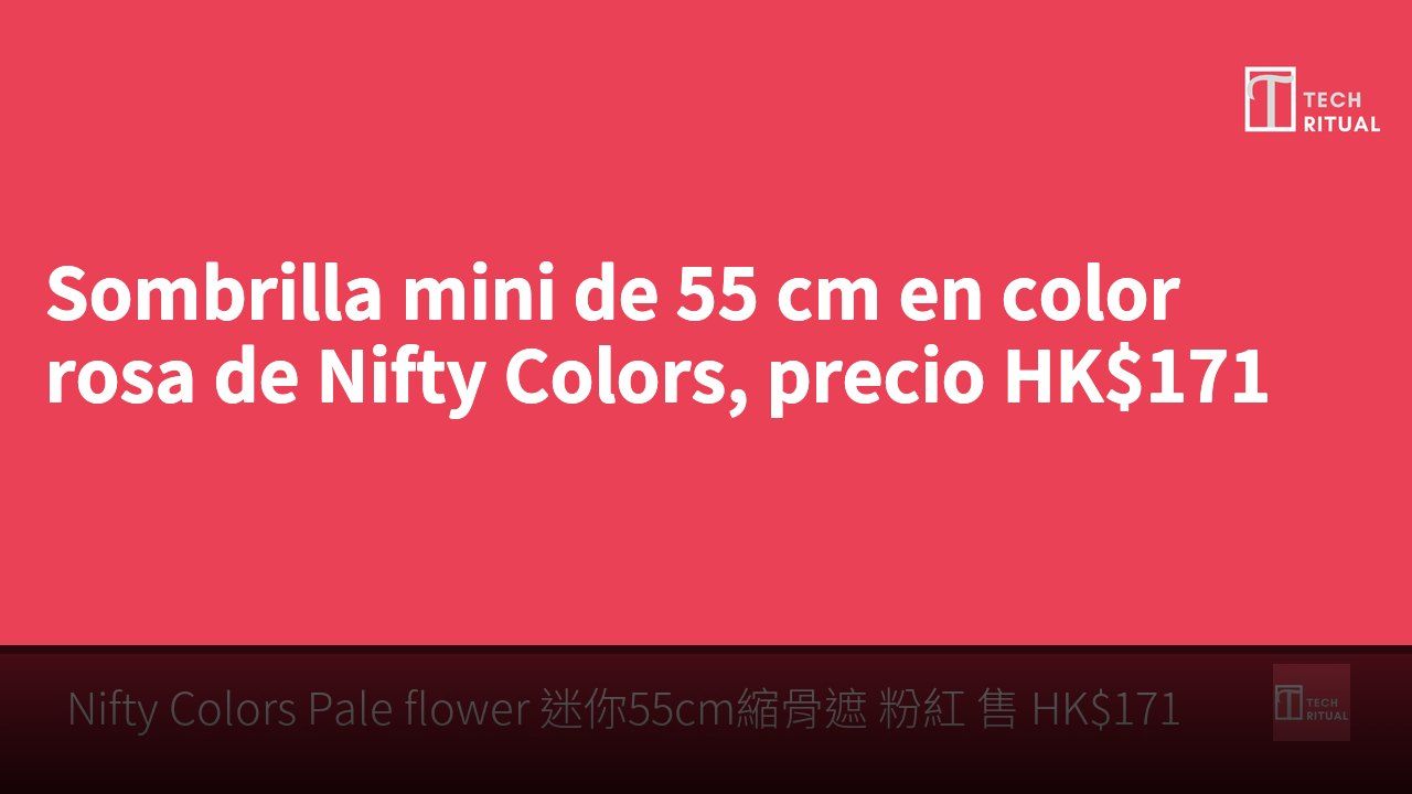 Sombrilla mini de 55 cm en color rosa de Nifty Colors, precio HK$171