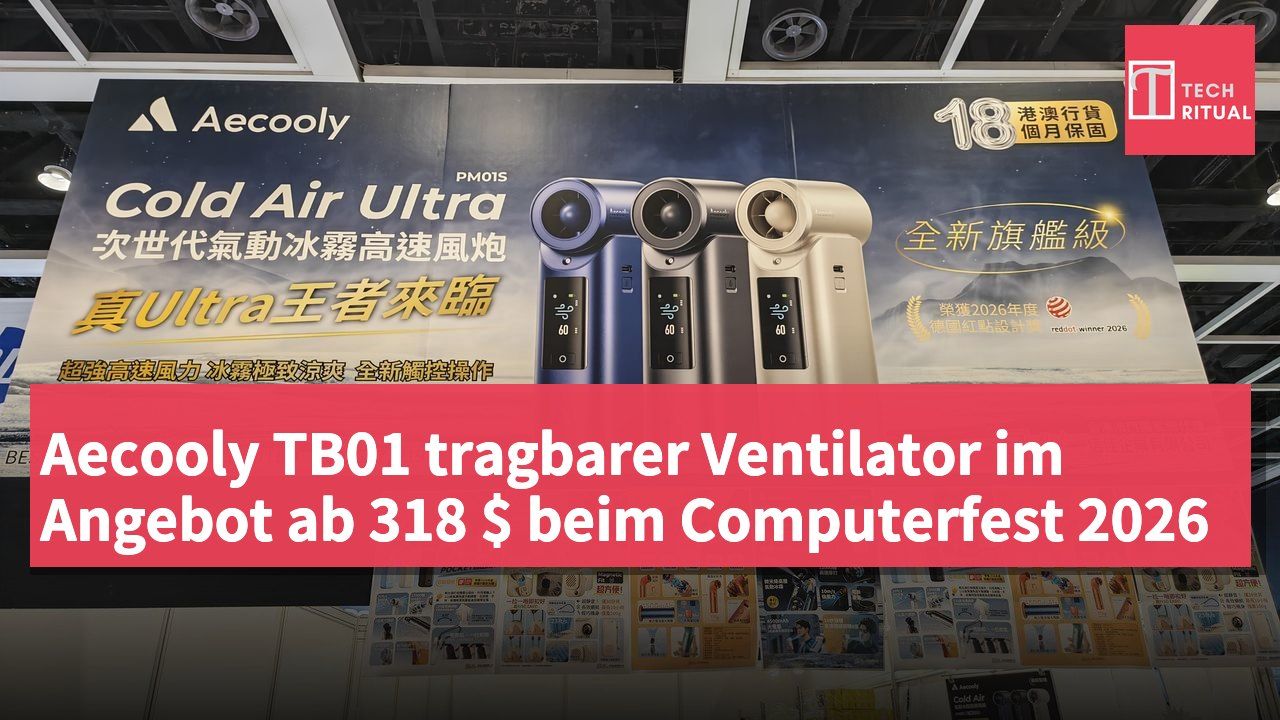 Aecooly TB01 tragbarer Ventilator im Angebot ab 318 $ beim Computerfest 2026