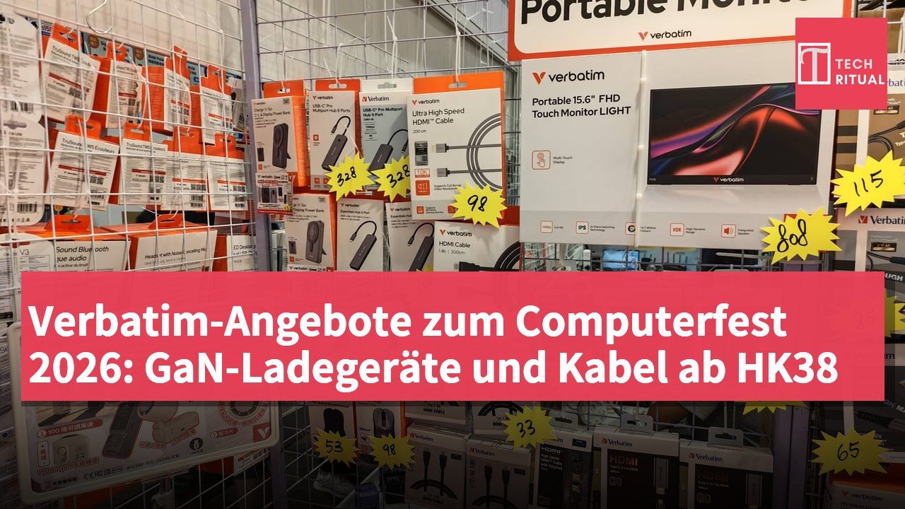 Verbatim-Angebote zum Computerfest 2026: GaN-Ladegeräte und Kabel ab HK38