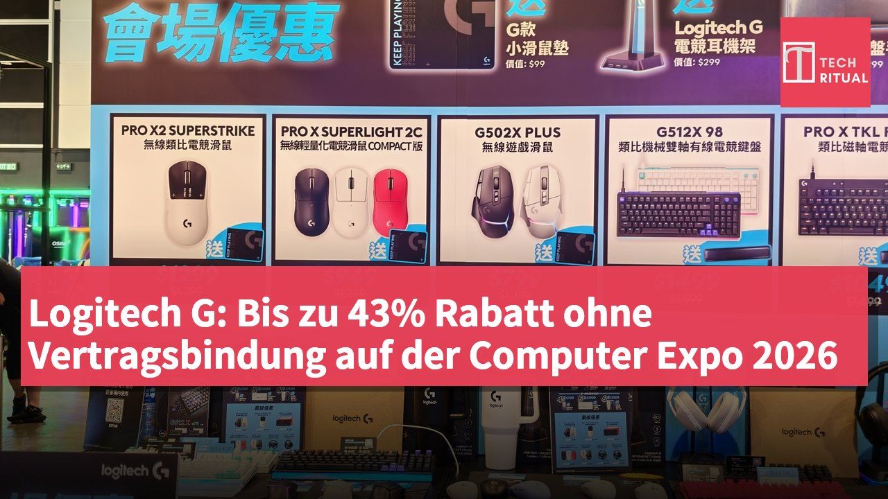 Logitech G: Bis zu 43% Rabatt ohne Vertragsbindung auf der Computer Expo 2026