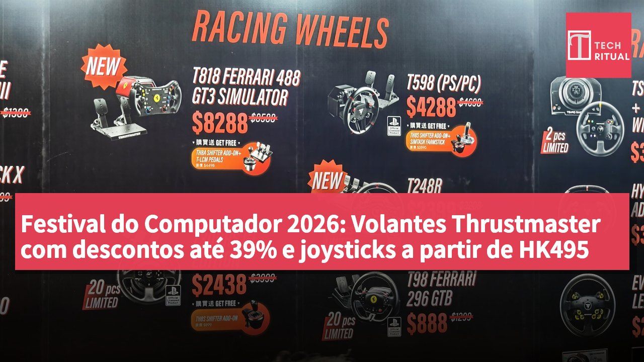 Festival do Computador 2026: Volantes Thrustmaster com descontos até 39% e joysticks a partir de HK495