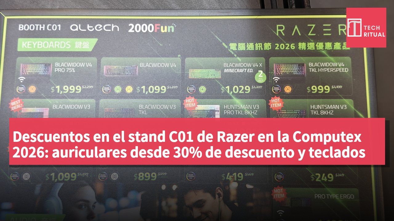 Descuentos en el stand C01 de Razer en la Computex 2026: auriculares desde 30% de descuento y teclados desde HK$249.