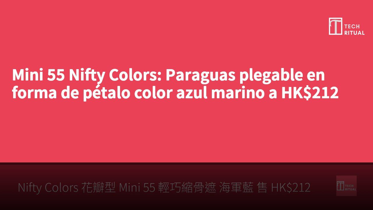 Mini 55 Nifty Colors: Paraguas plegable en forma de pétalo color azul marino a HK$212