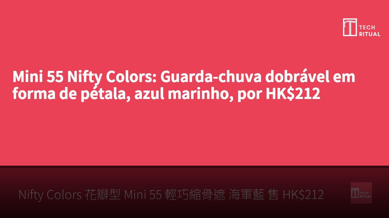 Mini 55 Nifty Colors: Guarda-chuva dobrável em forma de pétala, azul marinho, por HK$212
