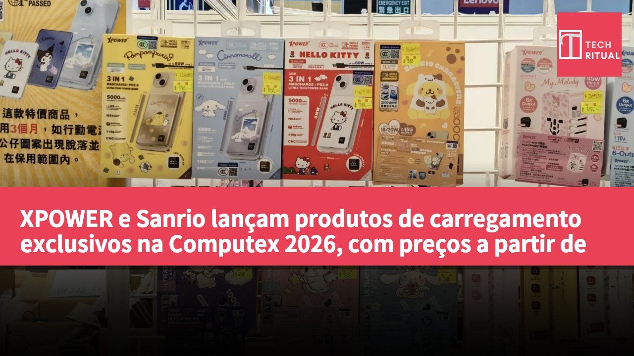 XPOWER e Sanrio lançam produtos de carregamento exclusivos na Computex 2026, com preços a partir de HK$119 para power banks e HK$169 para carregadores