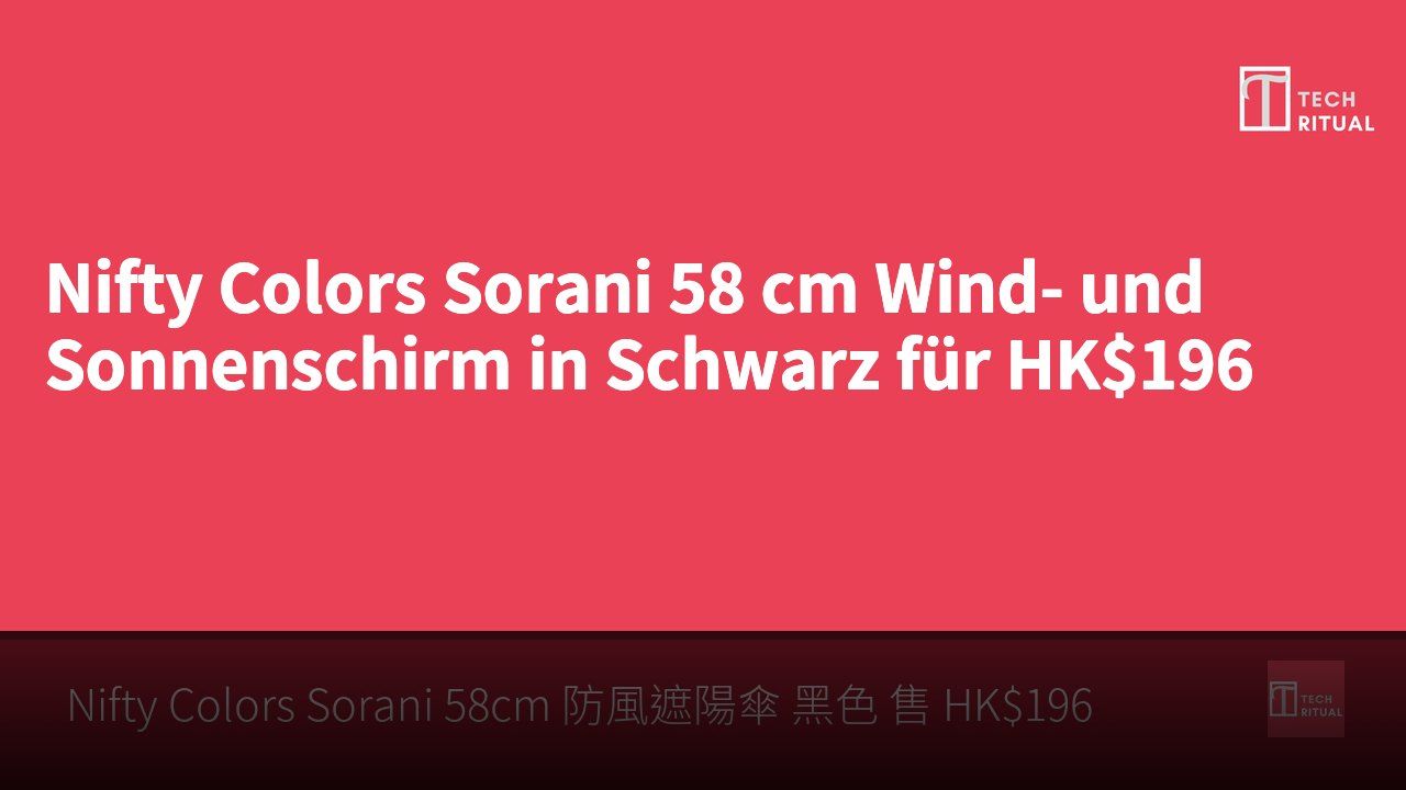 Nifty Colors Sorani 58 cm Wind- und Sonnenschirm in Schwarz für HK$196