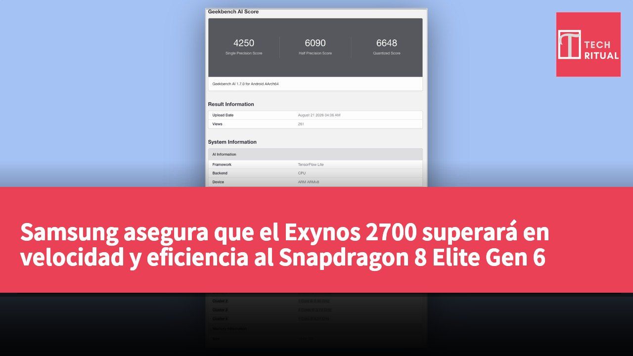 Samsung asegura que el Exynos 2700 superará en velocidad y eficiencia al Snapdragon 8 Elite Gen 6