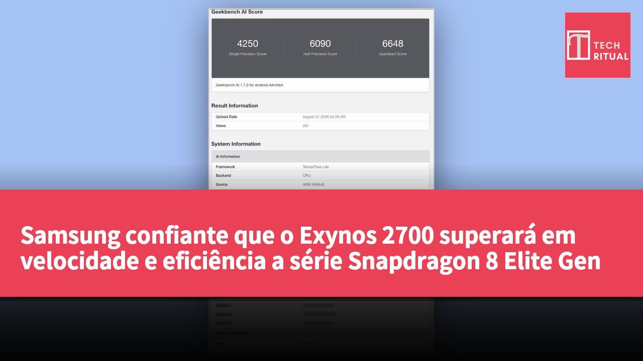 Samsung confiante que o Exynos 2700 superará em velocidade e eficiência a série Snapdragon 8 Elite Gen 6