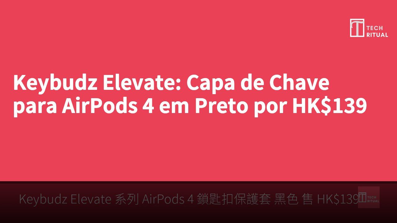 Keybudz Elevate: Capa de Chave para AirPods 4 em Preto por HK$139