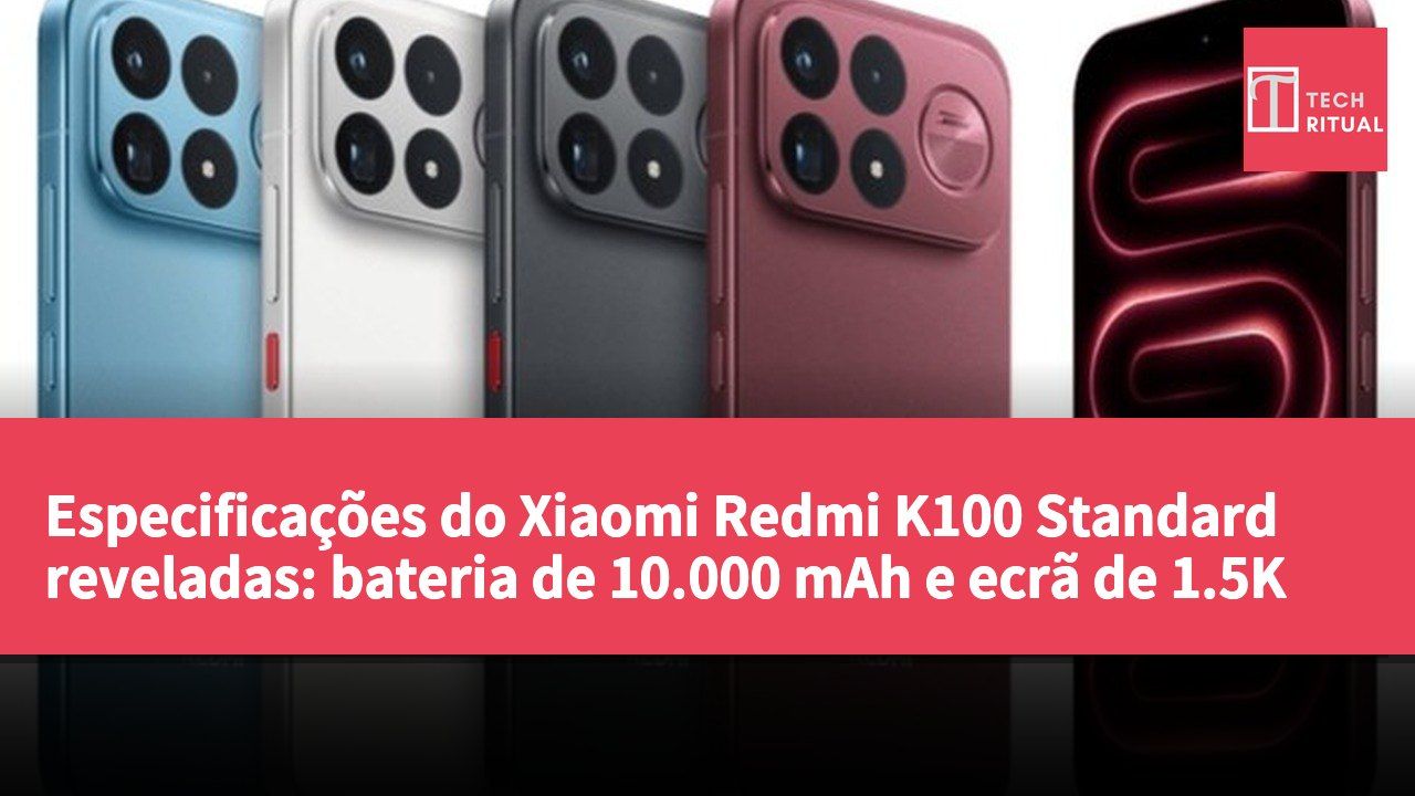 Especificações do Xiaomi Redmi K100 Standard reveladas: bateria de 10.000 mAh e ecrã de 1.5K