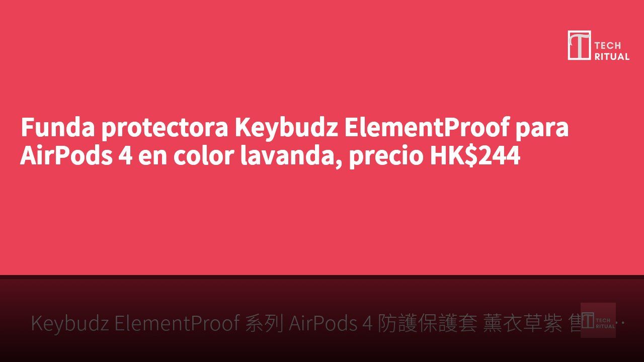 Funda protectora Keybudz ElementProof para AirPods 4 en color lavanda, precio HK$244