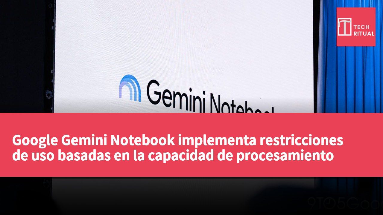 Google Gemini Notebook implementa restricciones de uso basadas en la capacidad de procesamiento desde el 2 de septiembre.