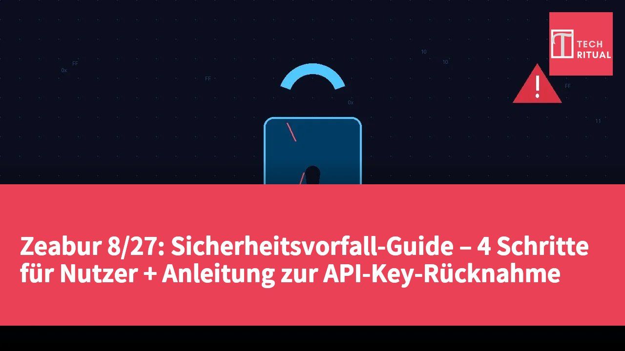 Zeabur 8/27: Sicherheitsvorfall-Guide – 4 Schritte für Nutzer + Anleitung zur API-Key-Rücknahme