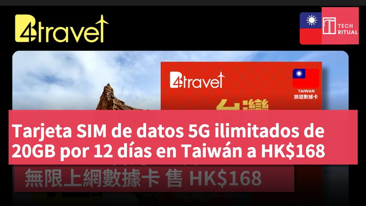 Tarjeta SIM de datos 5G ilimitados de 20GB por 12 días en Taiwán a HK$168