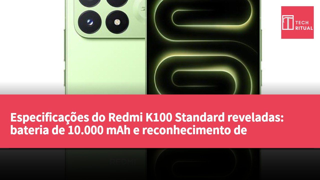 Especificações do Redmi K100 Standard reveladas: bateria de 10.000 mAh e reconhecimento de impressões digitais por ultrassom