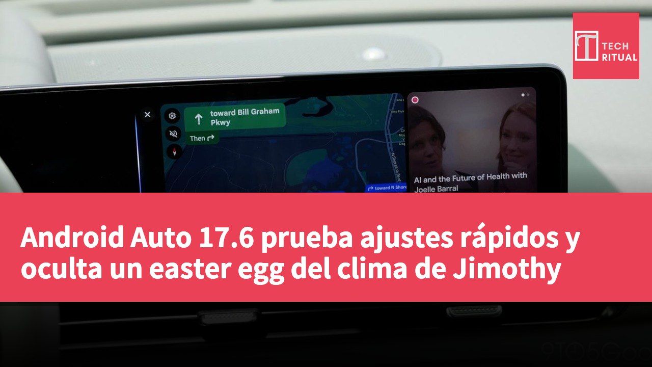Android Auto 17.6 prueba ajustes rápidos y oculta un easter egg del clima de Jimothy
