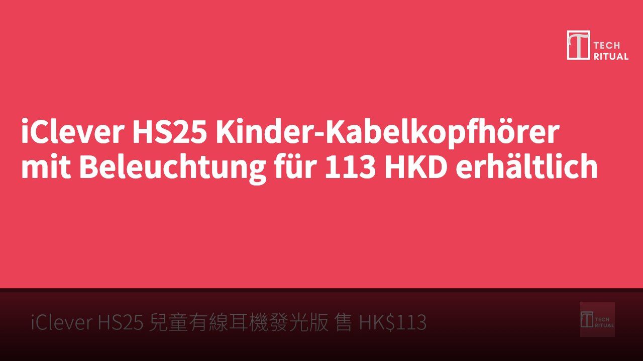 iClever HS25 Kinder-Kabelkopfhörer mit Beleuchtung für 113 HKD erhältlich