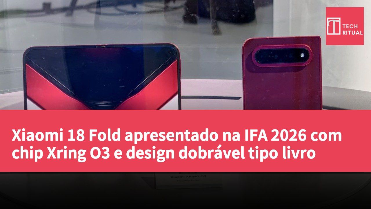 Xiaomi 18 Fold apresentado na IFA 2026 com chip Xring O3 e design dobrável tipo livro