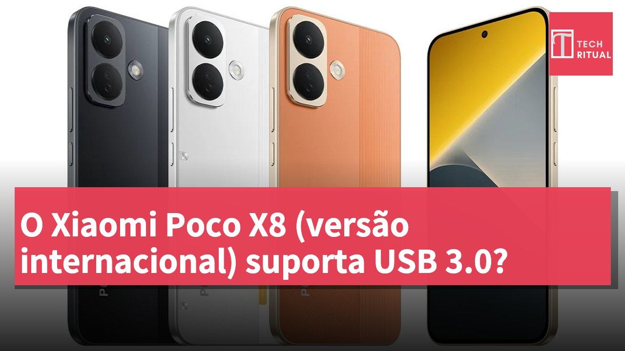 O Xiaomi Poco X8 (versão internacional) suporta USB 3.0?