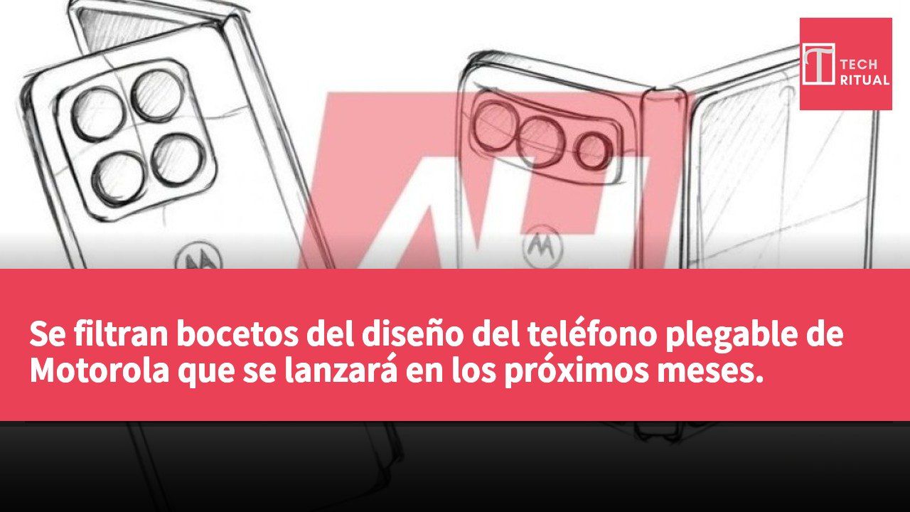 Se filtran bocetos del diseño del teléfono plegable de Motorola que se lanzará en los próximos meses.