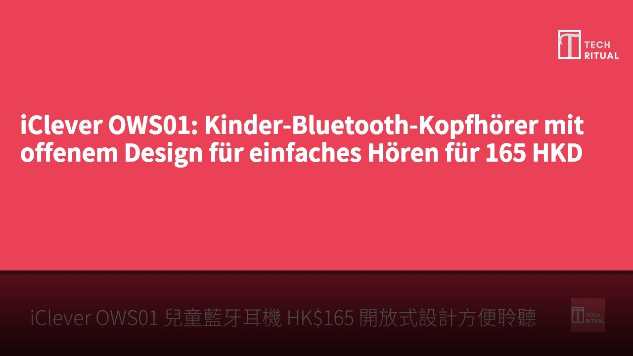 iClever OWS01: Kinder-Bluetooth-Kopfhörer mit offenem Design für einfaches Hören für 165 HKD