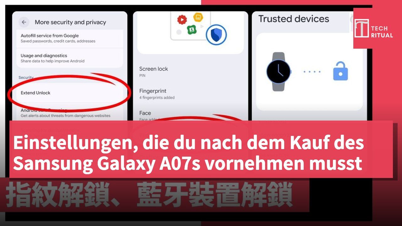 Einstellungen, die du nach dem Kauf des Samsung Galaxy A07s vornehmen musst