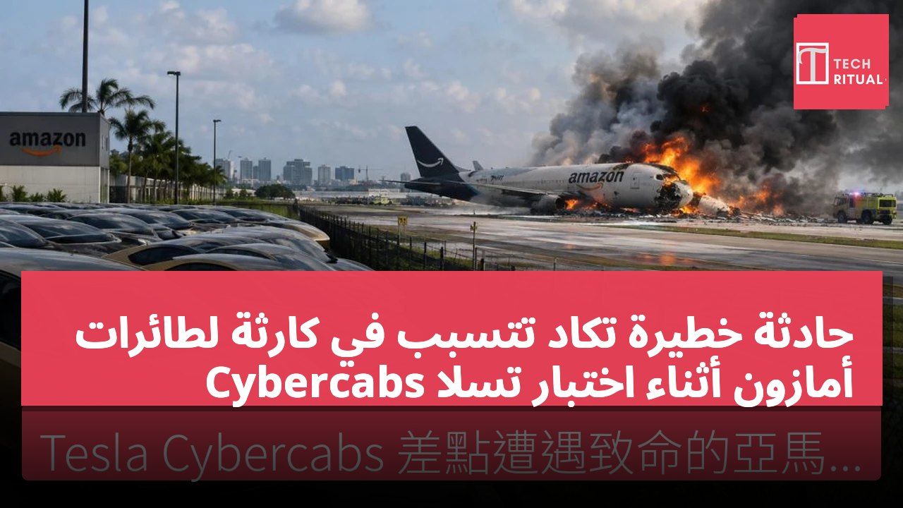 حادثة خطيرة تكاد تتسبب في كارثة لطائرات أمازون أثناء اختبار تسلا Cybercabs