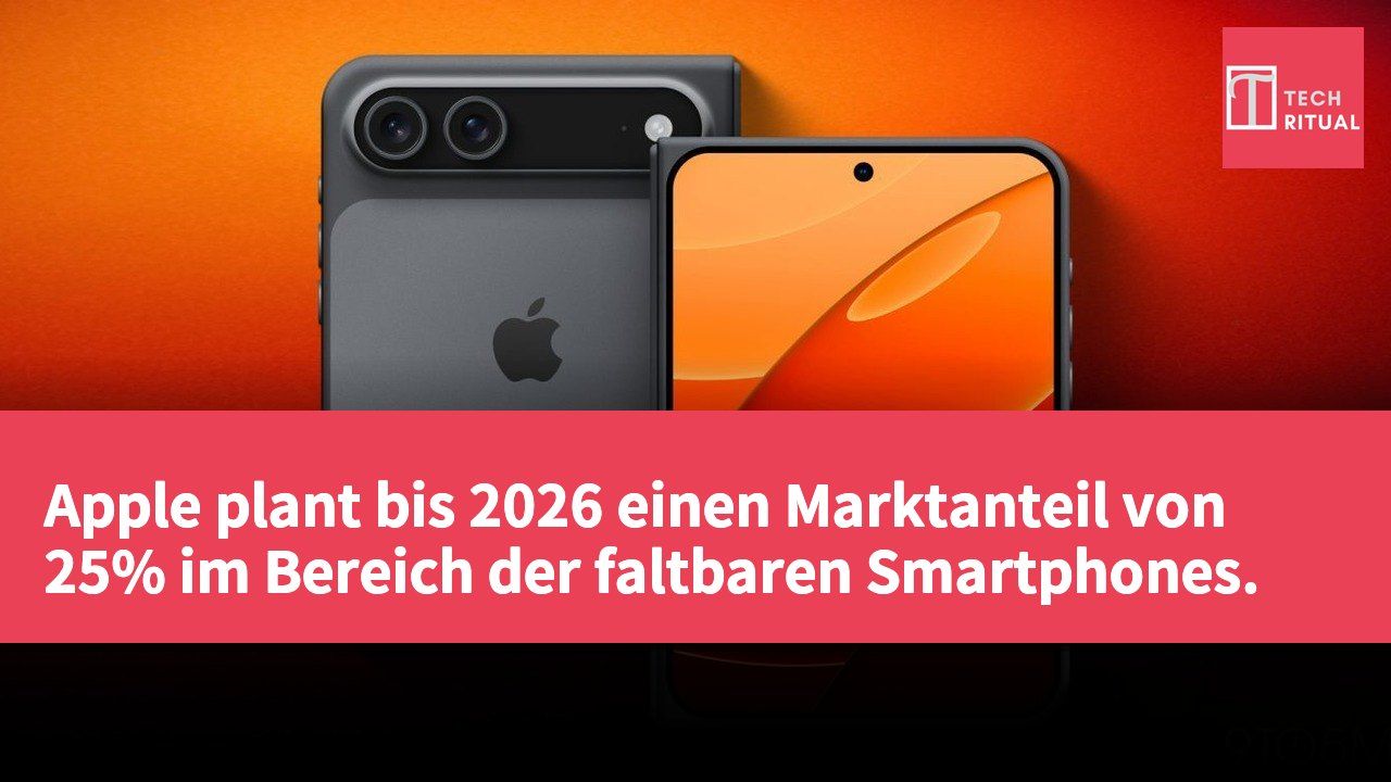Apple plant bis 2026 einen Marktanteil von 25% im Bereich der faltbaren Smartphones.