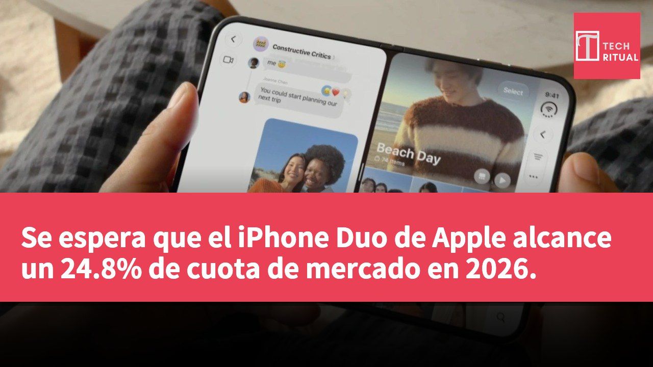 Se espera que el iPhone Duo de Apple alcance un 24.8% de cuota de mercado en 2026.
