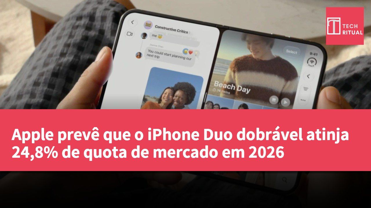 Apple prevê que o iPhone Duo dobrável atinja 24,8% de quota de mercado em 2026