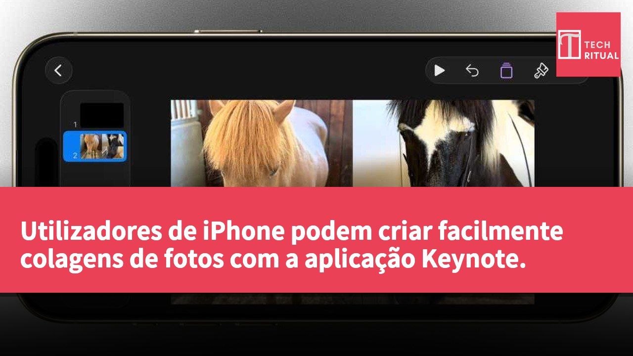 Utilizadores de iPhone podem criar facilmente colagens de fotos com a aplicação Keynote.
