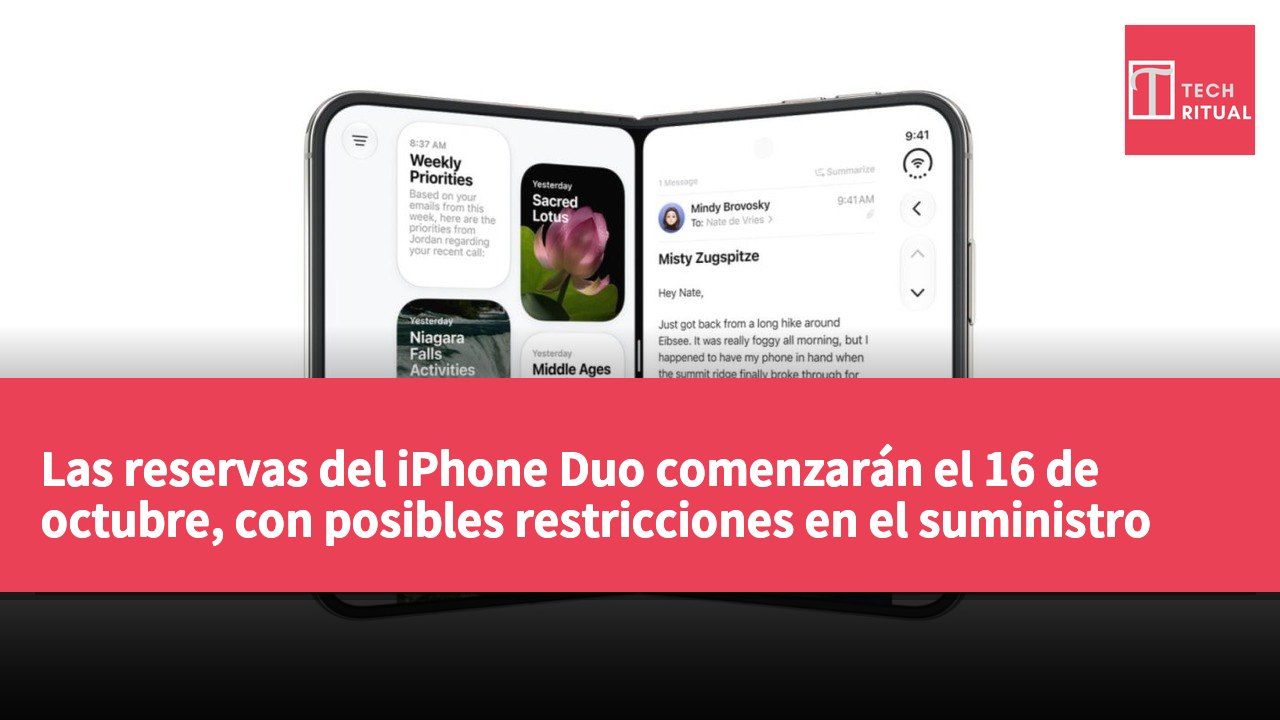 Las reservas del iPhone Duo comenzarán el 16 de octubre, con posibles restricciones en el suministro que afecten la cantidad de entregas iniciales.