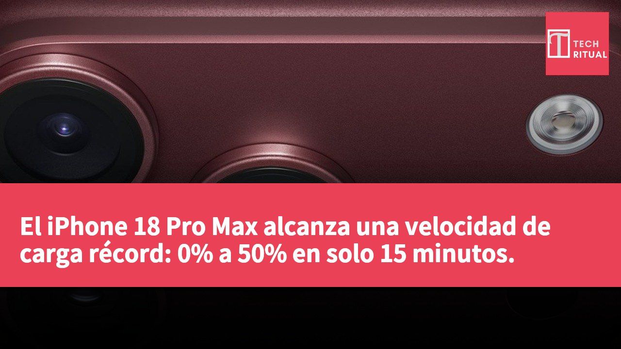 El iPhone 18 Pro Max alcanza una velocidad de carga récord: 0% a 50% en solo 15 minutos.